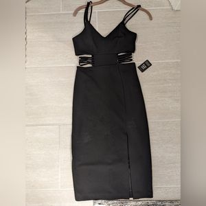 Black Express Dress with Side Slid Strap Dress